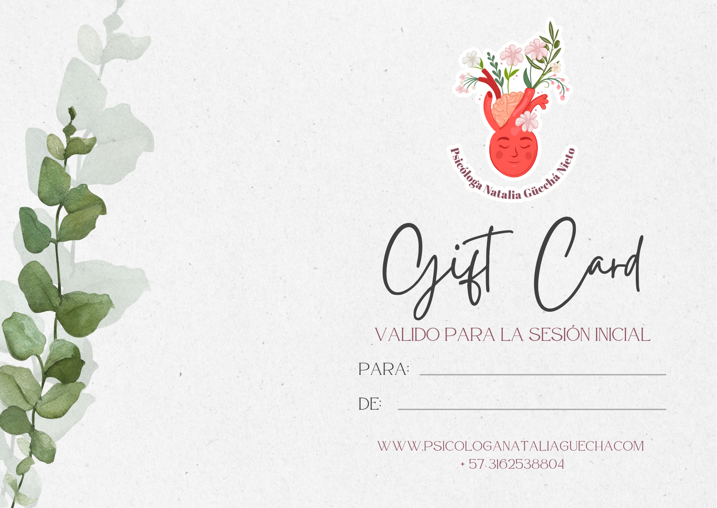 Tarjeta de Regalo - BIENESTAR